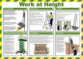 Work At Height Poster Safety Services Direct Health And Safety Poster Safety Posters Health And Safety