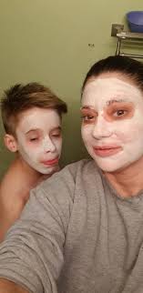 Mama and Lilyanna face mask time!
