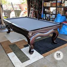 Finished Installing This 9 Foot Abc Pool Table In Anaheim Banker S Grey Cloth Billiards Dkbilliards Playpool Mancave Play Pool Billiard Room Pool Table