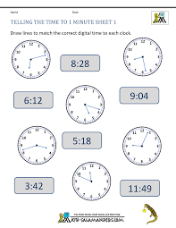 telling time worksheets grade 4 to the nearest minute