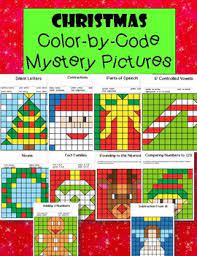 Winter themed printable multiplication worksheets animal jr. Christmas Color By Code Mystery Pictures Coloring Pages Math And Literacy