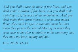 A breastpiece and an ephod and a robe and a tunic of checkered work, a turban and a sash, and they shall make holy garments for aaron your brother. The Significance And Application Of The Priestly Garments