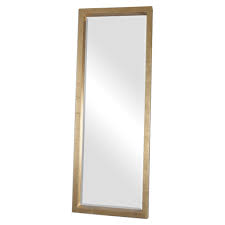 Black 48 inch round wall mirror with decorative handle, elegant brushed metal frame mirror for entryways, bathroom, washroom, living room decor. Uttermost Edmonton Gold Leaner Mirror Overstock 21934320