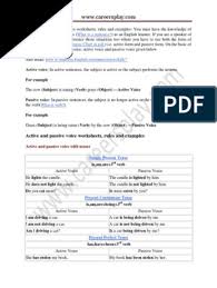 Example of passive voice and active voice. Active And Passive Voice Pdf