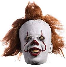 :)(watch pennywise normal clown form makeup here: Asvp Shop Pennywise Scary Clown Latex Mask Creepy Halloween Costume Props Face Mask For Adults Buy Online In Bosnia And Herzegovina At Bosnia Desertcart Com Productid 160257385