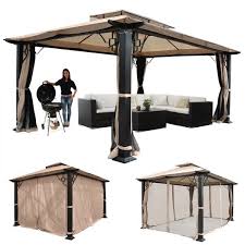Pergola Mira 12cm Alu Gestell 4 5x3 5m Seitenwand Moskitonetz Garten Pavillon Pergola Pavillon