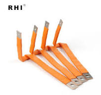 Insulated Custom Copper Flexible Busbar Battery Bus bar with Orange Heat  Shrink Tube