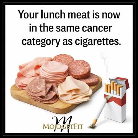 Who knew your favorite meat could be keeping company with cigarettes? 🫣  Source: - World Health Organization. (2015, October 26). Q&A on the  carcinogenicity of the consumption of red meat and processed