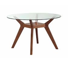 Add a modern flair to your dining room area or place this functional and versatile dining table with glass top in the kitchen or living room for a modern. Paxton Round Glass Top Dining Table Nutmeg Coaster Fine Fu