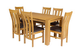 Contemporary extending dining table seats 10. Cambridge 140cm Oak Table 6 Churchill Brown Leather Chair Set