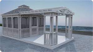 The Best Of Both Worlds A 12x12 Screened Gazebo And A 12x12 Deck With Pergola Gazebo Outdoor Buildings Screened Gazebo