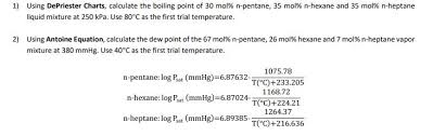 Solved 1 Using De Priester Charts Calculate The Boiling