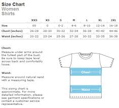 Women Shirts Size Chart