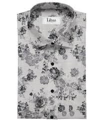 Black And White Floral Dress Shirt Mens Solino Light Grey 100 Premium Cotton Black Floral Printed Shirt Fabric 1 60 M Floral Prints Floral Print Shirt Prints