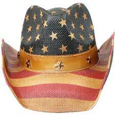 Men S Vintage Tea Stained Usa American Flag Cowboy Hat W Western 33 Liked On Polyvore Featuring Men S Fashi Mens Hats Vintage Hats For Men Cowboy Hats