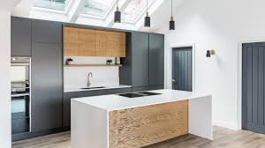 Post code of property requiring kitchen*. Bespoke Fitted Kitchens Contemporary Oak And Graphite Grey Kitchen Born Of Wood