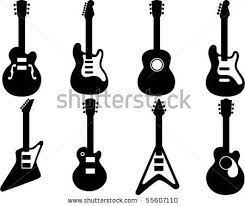 Guitar Silhouettes Vector 55607110 Shutterstock Guitar Illustration Silhouette Vector Silhouette