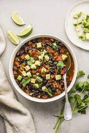 Easy Black Bean Soup With Avocado Recipe Easy Black Bean Soup Black Bean Soup Low Calories Vegetarian