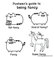 The picture of pusheen is very cute since it is a female cartoon cat with a pretty appearance. Fancy Cat Pusheen Coloring Pages Pusheen Coloring Pages Coloring Pages For Kids And Adults
