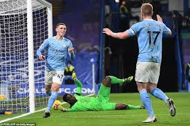 Chelsea'ye galibiyeti getiren golü, 42. Chelsea 1 3 Manchester City Ilkay Gundogan Phil Foden And Kevin De Bruyne Seal West London Win Daily Mail Online