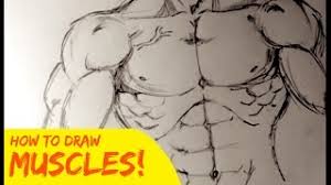 How to draw anime guys with muscles. Drawing Male Body Muscles Stylized Front Youtube