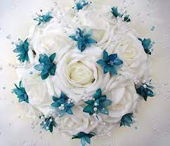 Teal wedding brooch bouquet | teal, turquoise and aqua! Teal Wedding Bouquet Wedding Flowers Teal Wedding Bouquet Wedding Bouquets
