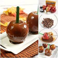 Chocolate Caramel Apples Are Made With Melted Milk Duds Instead Of Regular Caramels Adding A Bit Of C Caramel Apples Chocolate Caramel Apples Diy Easy Recipes