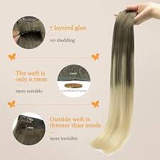 Amazon.com : DOORES Real Human Hair Extensions, Ash Brown to Platinum  Blonde, 16 Inch, 130g, 7pcs, Seamless Clip in, Remy Straight, Invisi Edge :  Beauty & Personal Care