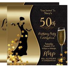 50th Birthday Black And Gold Invitations Black Gold Art Deco 50th Birthday Invitation Zazzle Com 50th Birthday Invitations Birthday Invitations Black And Gold Invitations
