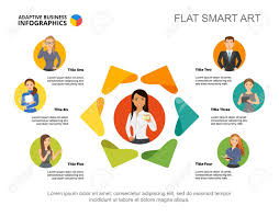 Six Managers Company Process Chart Template Business Data Abstract