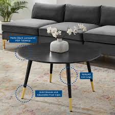 Acme petunia 36 square mirrored top coffee table in chrome by acme furniture. Vigor Round Coffee Table Contemporary Modern Furniture Lexmod