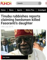 Afenifere Leader, Fasoranti Prays or Tinubu (Photos)