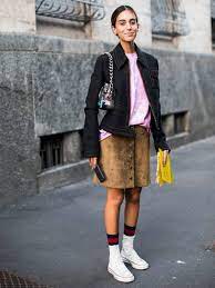 High Tops Are Back And Here S How To Wear Them Skirt And Sneakers White Converse Outfits Top Sneakers Outfit