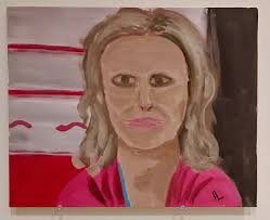 Made this portrait of my wife today. After my self portrait this is my  second serious attempt at painting a face. Weird experience to see all the  errors but not knowing how