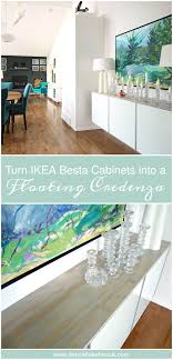 Uppleva ormo openings in the tv stand with a pencil, mark the three. Diy Plywood Topped Ikea Hack Floating Credenza Dans Le Lakehouse