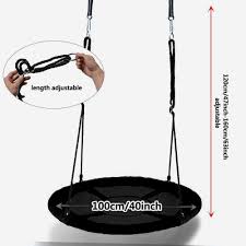 Currently, this is one of the most popular tree swings you can buy today. Hi Suyi 100cm 60cm Disc Giant Nest Web Rope Hanging Tree Swing Seat Set Heavy Duty Easy To Set Up For Kids Children Adult Outdoor Backyard Garden Large Small Size