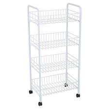 So make your home life easier with this 5 wide, 4tier rolling storage shelf. Simplify 4 Tier Rolling Storage Cart In White Bed Bath Beyond