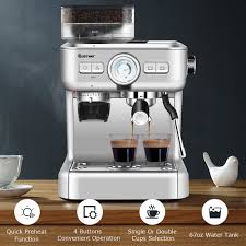 Want to buy delonghi dedica ec680 coffee machine? Costway Espresso Cappucino Machine Coffee Maker Stainless Steel W Grinder Steam Wand Walmart Com Walmart Com