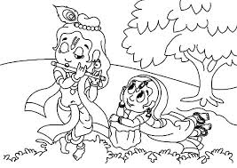Coloring pages of any character or holidays offer children a natural approach to learning about on this post we provided these shri krishna janmashtami coloring printable pages to your kids. Radha Watching Krishna Play Her A Song With Flute Coloring Pages Download Print Online Coloring Pages Online Coloring Pages Coloring Pages Online Coloring