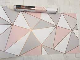 Our Pink Geo Bedroom Wall Paint Rose Gold Room Decor Pink Bedroom Decor