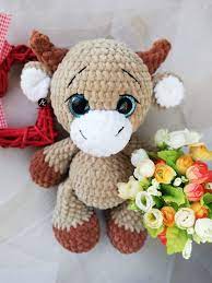 Stuffed Bull Toy For Baby Stuffed Animal Crochet Calf Plush Etsy In 2020 Christmas Gifts Toys Handmade Stuffed Toys Crochet Patterns