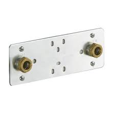 I can see to plumb into it, but don't know how it fixes to the tiled wall? Marflow Wall Fixing Plate For Bar Shower Valves Pl8