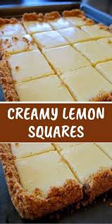 Creamy Lemon Squares Dessert Recipes Lemon Recipes Lemon Desserts