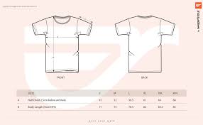 016 As Staple T Shirt Size Chart Template