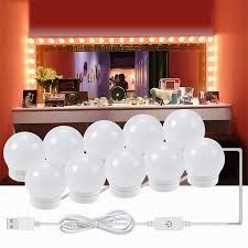 The center of the light bulbs are six inches apart. Kohree 10 14 Bulb Vanity Lights For Mirror Diy Hollywood Lighted Makeup Vanity Mirror With Dimmable Lights Plug In Makeup Light For Bathroom Wall Mirror Walmart Com Walmart Com