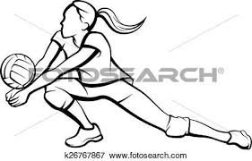 Volleyball Dig Girl Clip Art K26767867 Volleyball Players Volleyball Drawing Volleyball