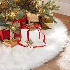 Top picks related reviews newsletter. Peroptimist Christmas Tree Skirt White 30 36 48 Inches Luxury Plush Faux Fur Xmas Tree Skirt Rustic Christmas Tree Ornaments For Christmas Decorations Home Party Decor Walmart Com Walmart Com