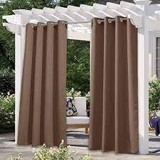 Amazon Com Nicetown Outdoor Curtains For Patio Waterproof Extra Long W52 X L108 Rustproof Grommet Public Divider Blackout Thermal Insulated Outdoor Drape For Pergola Porch Tan 1 Panel Home Kitchen