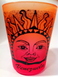 Venezuela Sun Neon Orange/neon Pink Shot Glass