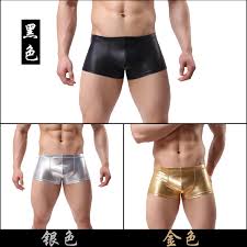 Hombres modelos calzoncillos hombre hombre negro poses de moda. Calzoncillos Boxer De Piel Sintetica Para Hombre Ropa Interior Color Negro Dorado Y Plateado Con Bolsa Convexa En U Gay Buy De Los Hombres De La Pu Boxeador Sexy Gay De Ropa De Cuero De Moda